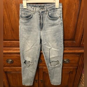 Women's Blue Distressed Jeans